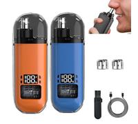 Revlrostre Portable Nose Hair Trimmer, 2025 Upgrade Rechargeable Portable Nose Hair Trimmer, Revlrostre 360° Electric, IPX7 Waterproof, Dual Edge Blade, Mini Travel (blue+orange)