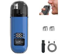 Revlrostre Portable Nose Hair Trimmer, 2025 Upgrade Rechargeable Portable Nose Hair Trimmer, Revlrostre 360° Electric, IPX7 Waterproof, Dual Edge Blade, Mini Travel (Blue)