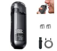 Revlrostre Portable Nose Hair Trimmer, 2025 Upgrade Rechargeable Portable Nose Hair Trimmer, Revlrostre 360° Electric, IPX7 Waterproof, Dual Edge Blade, Mini Travel (Black)