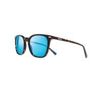 Revo Lunettes de soleil Watson : Lentille en verre cristal polarisé avec monture rectangulaire en forme de pont en forme de trou de serrure, monture tortue avec lentille bleue