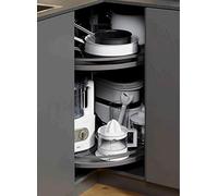 REVO Set Complet anthracite pour Carrousel d’Armoire d‘Angle 90cm Ferrure pour Placard d’Angle de SO-TECH®