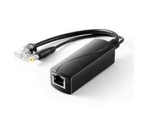 REVODATA 2.5G PoE Splitter 12V/2A, Prise DC 5.5 * 2.1mm, 48V PoE vers DC 12V/2A 24W Sortie, 2.5Gbps Ethernet Conforme IEEE802.3af/at, Plug and Play pour Caméra IP, Maison Intelligente