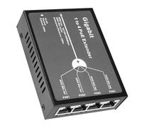 REVODATA Extension PoE Gigabit 4 ports 60 W, 10/100/1000 Mbps, répéteur PoE+ 1 entrée 4 sorties avec 3 modes disponibles, entrée 60 W 802.3BT, sortie 802.3at 30 W, extension PoE 100 m/250 m pour