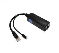 REVODATA Gigabit Micro USB PoE Splitter 5V/3A, 48V vers 5V/3A Sortie, 10/100/1000Mbps Actif IEEE802.3af/at, Adaptateur pour Pi 3B/3B+/Dispositif (USB0503G)
