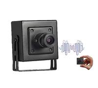 REVODATA HD 5MP Caméra IP POE d'intérieur avec Audio/Microphone, 3.6mm Objectif 80° Télévision P2P Audio Mini Caméra vidéo CCTV, H.265 Détection de Mouvement (I706-P-A-HS)