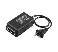 REVODATA Injecteur PoE 48 V 2,5 G, sortie PoE 48 V/0,5 A avec câble américain, sortie PoE+ passive, 10/100/1000/2500 Mbps, distances jusqu'à 100 m, adaptateur PoE Plug and Play (POE4805-2.5G)