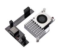 REVODATA Sortie PoE HAT 5 V pour Raspberry Pi 5, avec refroidisseur intégré, module Power over Ethernet conforme IEEE 802.3af/at, prise en charge Gigabit/Fast Ethernet, protection contre les