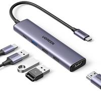Revodok 105 USB C Hub HDMI 4K PD 100W Charge Multi Data Ports 5Gbps 5 in 1 USB C to HDMI Adapter Compatible with iPhone 16 Plus Pro Max 15 MacBook iPad Pro Air Surface Galaxy S24