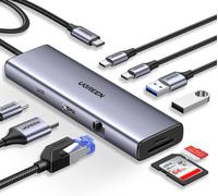 Revodok 109 Hub Usb C Hdmi 4K 60Hz Ethernet Gigabit Pd 100W Lecteur De Carte Sd Tf Multi Data Ports 2A2C 9 En 1 Docking Station Compatible Avec Macbook Ipad Pro Air Iphone 17 Pro 16 15