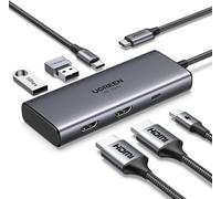 Revodok 206 Hub Usb C Dual Hdmi 4K60Hz 8K30Hz Extension 2 Écrans Pd 100W Charge Multiports Usb 5Gbps 6 En 1 Docking Station Compatible Avec Macbook Pro Air Surface 10 Envy X360 Thinkpad X1