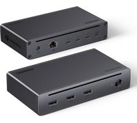 Revodok 208 Dock Thunderbolt 4 40Gbps 15W Unique 8K30Hz Double Affichage 4K60Hz 8 En 1 Docking Station Avec Trois Tbt4 Multi Usb 3.2 10Gbps Adaptateur Ethernet Gigabit Dc 140W Alimenté