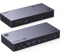 Revodok 313 Docking Station Avec Thunderbolt 4 40Gbps Hdmi Dp 8K30Hz Triple Affichage 4K60Hz Dock Usb C Multi Data Ports 10Gbps Ethernet Gigabit Lecteur Carte Sd Tf 3.5Mm Audio Dc140W