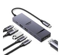 Revodok Pro 1062 Hub USB C DisplayPort 4K 60Hz 4 Data Ports 2A2C 10Gbps PD 100W 6 en 1 Dock USB C DP Compatible avec MacBook iPad Air Mac Mini M4 iPhone 17 Pro Max 16 15 Série Galaxy S25 Ultra