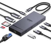 Revodok Pro 2102 Docking Station Usb C Double Hdmi 4K 60Hz 10 En 1 Hub Usb C 10Gbps Adaptateur Ethernet Gigabit Pd 100W Charge Lecteur De Carte Sd Tf Multi Data Ports