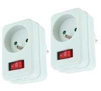 Revolt 2 adaptateurs secteur avec 1 prise 230 V et interrupteur