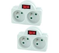 Revolt 2 adaptateurs secteur avec 2 prises 230 V et interrupteur