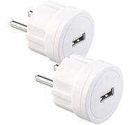 revolt 2 adaptateurs Secteur USB Ultra-compacts, 2,1 A / 10,5 W/Ø 39 mm