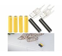 Revolt 2 adaptateurs USB avec piles factices AAA pour alimentation continue