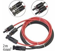 Revolt 2 câbles de rallonge 4 mm² avec connecteur compatible avec MC4 - 2 m