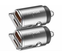 Revolt 2 chargeurs allume-cigare USB-A / USB-C avec Power Delivery jusqu’à 65 W