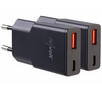 Revolt 2 chargeurs secteur GaN USB-A / USB-C Power Delivery 20 W - coloris noir