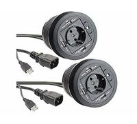 Revolt : 2 hubs USB actifs encastrables avec prise 230 V et 3 ports USB 2.0 G