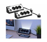 2 multiprises d'angle 3 Prises avec 2 Ports USB et veilleuse LED