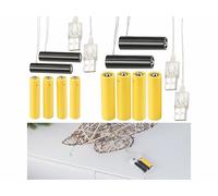 Revolt 4 adaptateurs USB avec piles factices AA/AAA pour alimentation continue