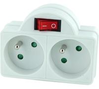 Revolt Adaptateur secteur avec 2 prises 230 V et interrupteur
