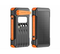 Revolt Batterie externe 10.000 mAh solaire & dynamo PB-825 avec câbles de charge intégrés