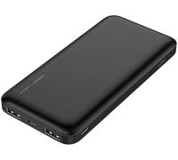 revolt Batterie externe pour téléphone portable : batterie externe USB de 10 000 mAh, 2 x USB-A, 1 x USB-C, 2,4 A, 12 W (smartphone, avec sortie d'entrée C, mini)