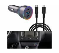 Revolt Chargeur USB allume-cigare 135 W avec câble USB-C 2 m