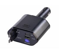 Revolt Chargeur USB allume-cigare 66 W USB-C & USB-A pour 4 appareils