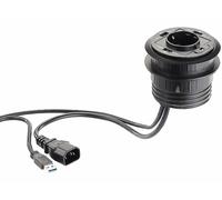 : Hub USB actif encastrable avec prise 230 V et 3 ports USB 3.0