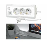 Revolt Multiprise 3 prises avec veilleuse LED et 2 ports USB - coloris blanc