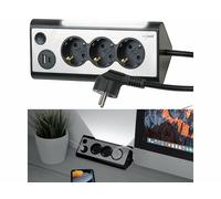 Revolt Multiprise 3 prises avec veilleuse LED et 2 ports USB - coloris noir