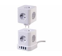 Revolt Multiprise colonne 9 prises avec 4 ports USB - coloris blanc