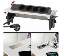 Multiprise encastrée 3500 W en Acier Inoxydable avec 4 Prises [Revolt]