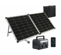 Revolt Panneau solaire pliable 240 W avec batterie nomade HSG-500 - Argenté