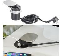 Prise de bureau ronde encastrée avec port de chargement USB - Coulissante [Revolt]