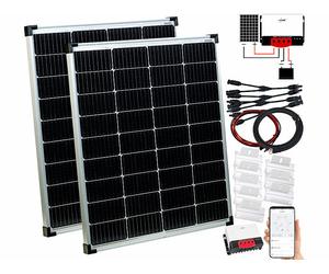 Revolt Régulateur 20 A MPPT-90.app avec 2 panneaux solaires 110 W, supports et câbles
