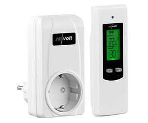 revolt Thermostats (Bricolage) - prise thermostat: thermostat à prise, pour appareils de chauffage et de climatisation, unité de contrôle mobile, portée max. 20 mètres (commutateur température)