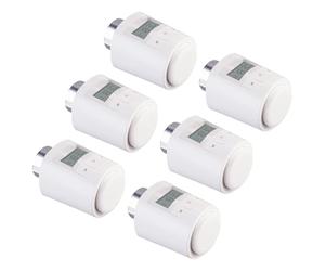 revolt Vannes thermostatiques : lot de 6 thermostats universels programmables pour radiateur, écran (thermostat de radiateur électronique, thermostat de vanne de chauffage)