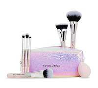 Revolution Beauty Glam Up Brush Set Cadeau, 7 Pinceaux Yeux, Visage & Joues avec Trousse de Maquillage, Végan & Sans Cruauté