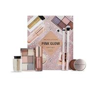 Revolution Beauty Pink Glow Get The Look Set Maquillage, Coffret 6 Pièces: Pinceaux, Baume, Fard à Paupières, Gloss Lèvres & Paillettes Corps, Sans Cruauté