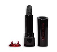 Revolution Beauty, Rouge à Lèvres Noir Truly Sinful, Maquillage à Lèvres avec Paillettes pour Halloween