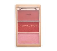 Revolution, Blush Icon Palette, Palette de Blush Crème et Poudre Compacte, Haute Pigmentation, 3 Teintes, My Cherry Truth, Rebellious Red, 10g