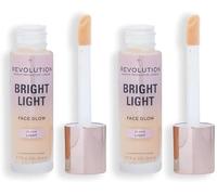 Revolution Bright Light Face Glow, Lueur Éclatante pour le Visage, Teint Lumineux, Lueur Légère (Lot de 2)