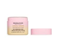 Revolution Double Baked Poudre libre teinte claire à moyenne, sans talc, 8g | Poudre libre 2-en-1 illuminatrice et fixatrice, à l'acide hyaluronique, Rose et Banana Light, végan et sans cruauté