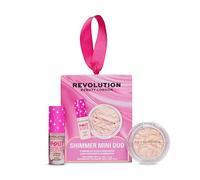 Revolution duo lèvres & joues Shimmer, mini enlumineur & gloss | Mini enlumineur & gloss repulpant, cadeau pour elle, sans cruauté et végan